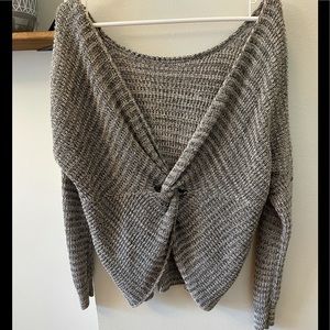 unbranded Back Twist Sweater - Heather Grey - S